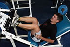 Andrew on the incline bench at a weights training session (10kb)